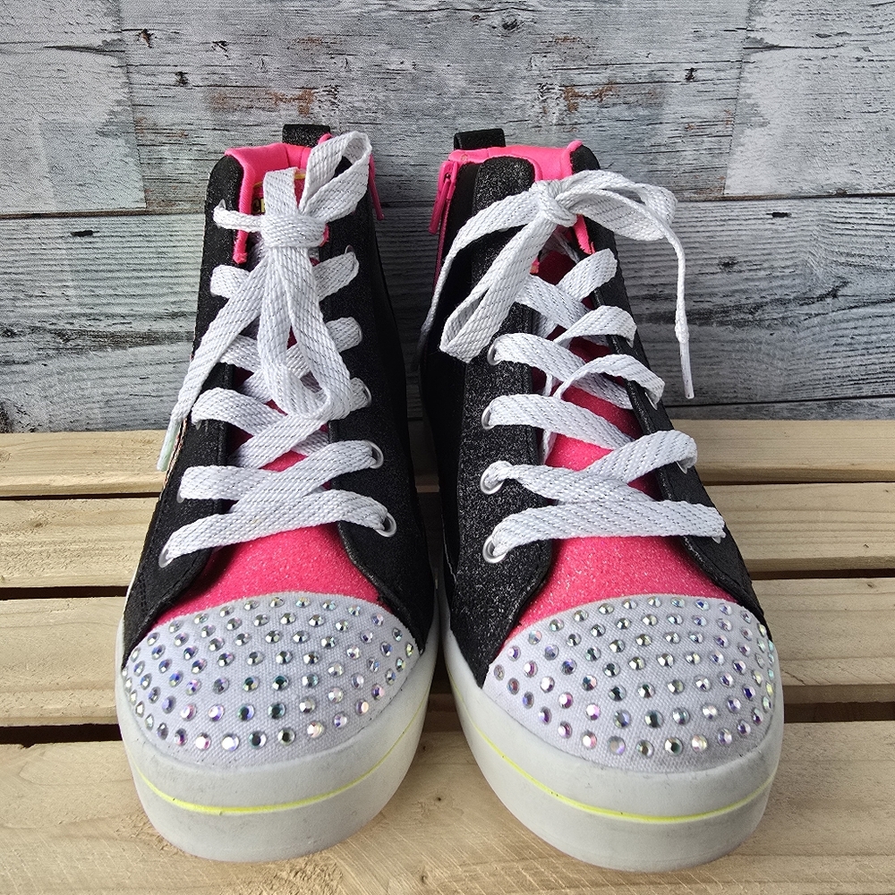 Skechers Flip Kicks Sneakers 314025L High Top Neon Pink Green Neon Youth Size 5 - Picture 3 of 12